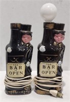 Ceramic "Bar is Open" Table Lamps, 9" *Bidding