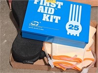 braces and empty first aid kit box