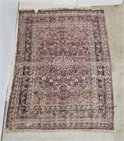 ANTIQUE  HAND KNOTTED WOOL RUG