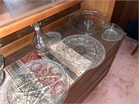 Collection of Assorted Pressed Glass Platters