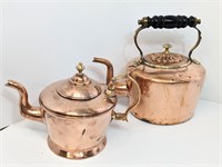 Lot of Two Copper Kettles