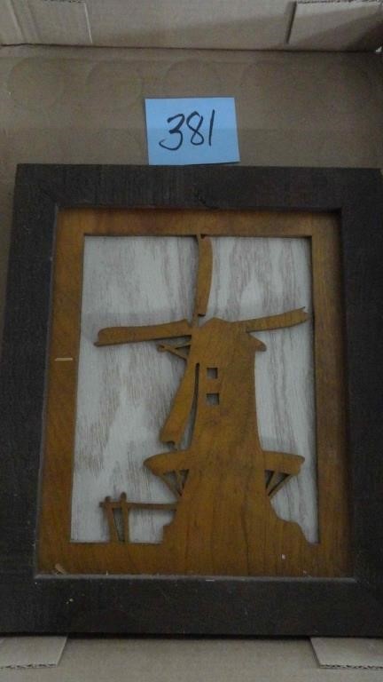 Framed Wood Windmill