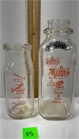 Vtg Brunskill&Goshen Milk Glass Bottles