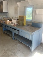 100”l x 36"d painted work bench