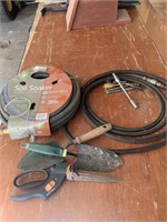 Garden tools, hose, air hose