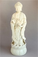 Large Chinese Blanc de Chine Standing Buddha,