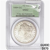 1884-CC Morgan Silver Dollar PCGS MS62