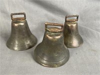 3 Old Brass Bells