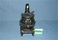 Hand painted cast iron pot belly stove