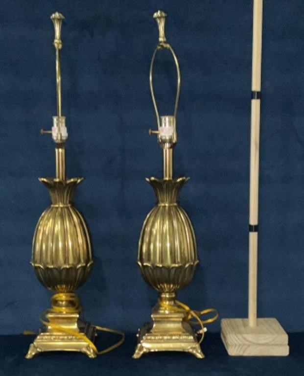 2 Large Heavy Brass Lamps