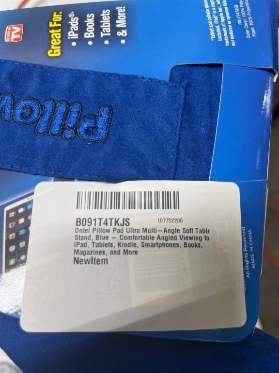 2 Pack Ontel Pillow Pad Tablet Stand Blue