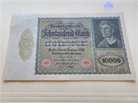 1922 10000 Mark  Reichsbanknote Banknote