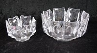 Graduated pair Orrefors crystal glass bowls