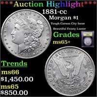 *Highlight* 1881-cc Morgan $1 Graded GEM+ Unc