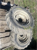 pair of 7.60-15 tires on 6 bolt rims