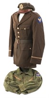 WWII USAAF OFFICERS TUNIC / CAP & FLIGHT JACKET