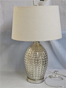 Reverse Hammered Mercury Glass Table Lamp