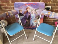 Childs Frozen Card Table & 2 Matching Chairs