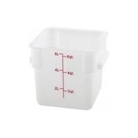 WF9590  Winco Storage Container, White Poly, 6 Qua