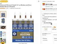 FB22222 Silicone 2-Window and Door Sealant 12 pk