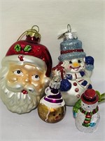 Vintage Radko celebration ornaments Santa Snowman