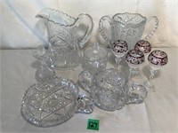 10 Piece Glassware Set Assorted Cut (3"-7"H)