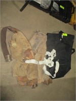 2 tool belts, B&D bag, suspenders