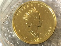 1998  1/10 oz. GOLD $5 Maple Leaf Coin