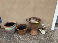 Flower pots, water can decoration