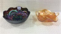 Lot of 2 Sm. Carnival Glass Bowls