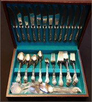 complete 12 place setting stainless flatware