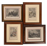 Four Antique Revolutionary War Lithographs