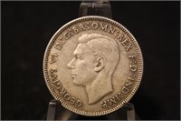 1942 Australia 2 Shilling Silver Coin