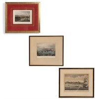 Three European and American Colored Lithographs