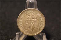 1944 India-British 1/4 rupee Silver Coin
