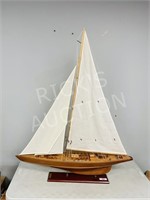 wooden sail boat model "Endeavor" - 49 h x 40" L