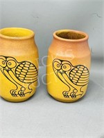 2 Blue Mtn Pottery vases art by Apakark - 6.5"