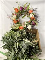 Floral Wreath and Greenery