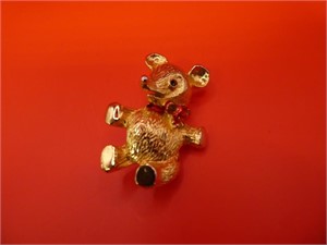Gold Tone 1.5" Bear Brooch