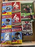 8 Boxes Sports Cards: Hockey, NFL Rookies, Golf