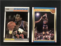 1987 & 1988 Fleer Patrick Ewing 2 Card Lot Knicks