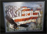 America Land Of The Free Sign 16"×12.5"