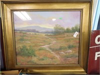 FRAMED NATURE SCENE SIGNED COLLIER  29 X 33