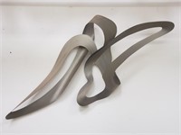 Signed K. Johnston stainless steel abstract wall