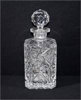 Pinwheel Crystal Decanter w Stopper 9.5"