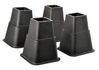 Home It Bed Risers - - Black Adjustable Bed Riser