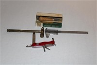 Tools,Brass Hammer,Muilti Knife,Slide Ruler,Linole