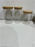 NEw Set of 3 Glass Food Container