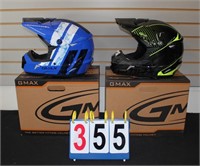 TWO(2) GMAX ADULT SIZE LARGE HELMETS