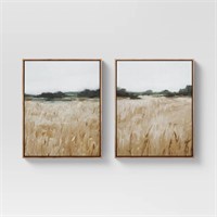 Set of 1  16 X 20 Grassy View Framed Canvas